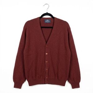 Vintage Arnold‎ Palmer Robert Bruce Burgundy Wool Mens Cardigan Large